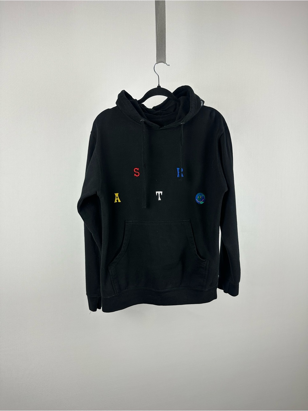 Travis Scott Astroworld Scattered Hoodie Black Men's Size L Wish You Were Here
